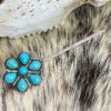 Wholesale Retro turquoise alloy flower western style hairpin