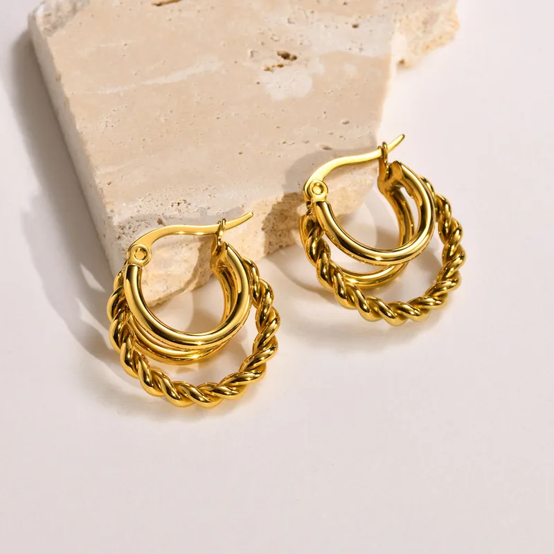 Wholesale Fashion Solid Color Plating 201 Stainless Steel Stainless Steel Earrings