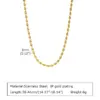 Wholesale PVD Coated Real Gold Plated Solid Color 201 Stainless Steel IG Style Simple Style Waterproof Non Tarnish 201 Stainless Steel Necklace