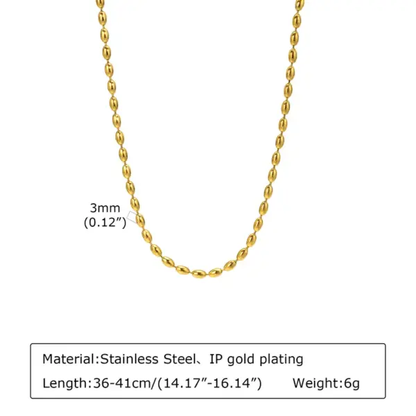 Wholesale PVD Coated Real Gold Plated Solid Color 201 Stainless Steel IG Style Simple Style Waterproof Non Tarnish 201 Stainless Steel Necklace