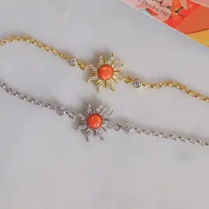 Orange Opal Gold Bracelet