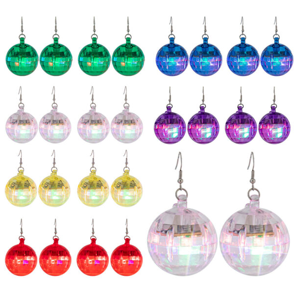 oly-23bda84ef37014d1a32df302a5c830cd Wholesale Luminous Earrings Nightclub Carnival Atmosphere Laser Reflective Ball 70s Retro disco Ball Girl Elegant Earrings