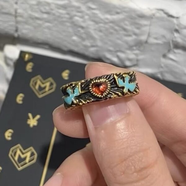 Wholesale British Museum Series Retro Bird Title Old Design Exquisite Love Flying Goose Internet Celebrous Same Style Open Ring