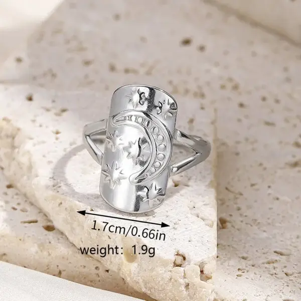 Wholesale PVD Coated Real Gold Plated Star Moon Heart Shape 304 Stainless Steel IG Style Y2K Classic Style Waterproof Non Tarnish Open Rings