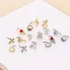 Wholesale 1 Piece 316L Stainless Steel Copper Zircon Nose Rings & Studs Clouds Heart Shape Flower Waterproof Non Tarnish Surgical Steel Women'S