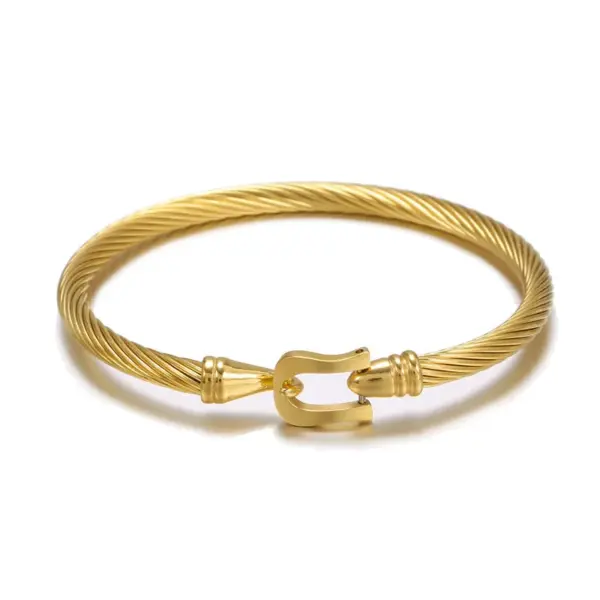 Hip Hop Titanium Steel Open Bracelet
