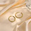 Wholesale PVD Coated Real Gold Plated Solid Color 304 Stainless Steel Simple Style Waterproof Non Tarnish Hoop Earrings