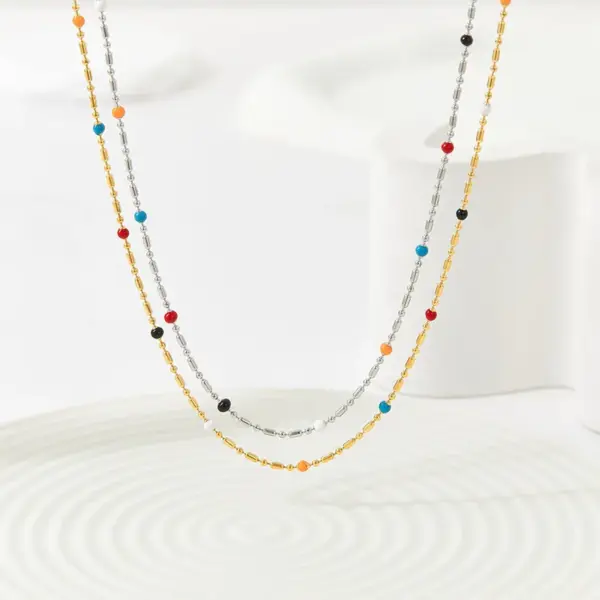 Wholesale Jewelry Fashion Geometric 304 Stainless Steel 16K Gold Plated White Gold Plated Gold Plated Plating Stainless Steel Necklaces
