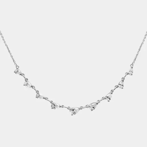 Wholesale Elegant Romantic Water Droplets Horse Eye Copper Plating Inlay Zircon 18k Gold Plated Pendant Necklace