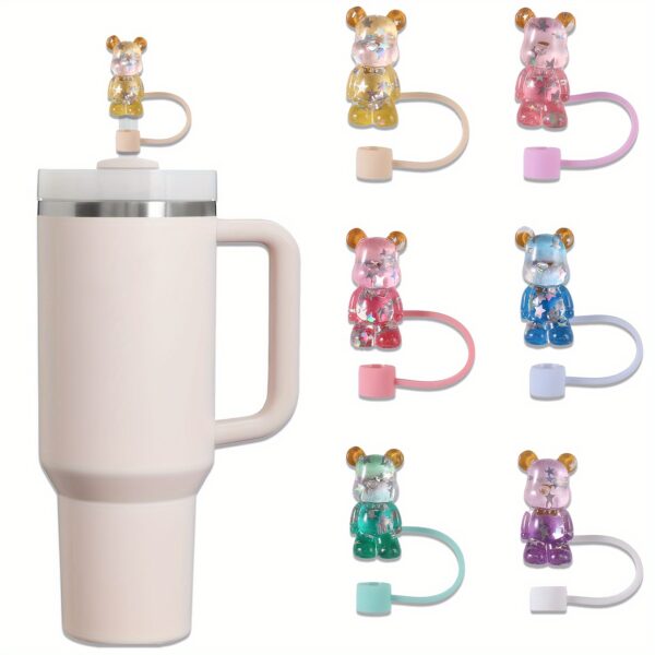 Wholesale straw cap color resin dust plug Straw Tube Cap OLY Exclusive