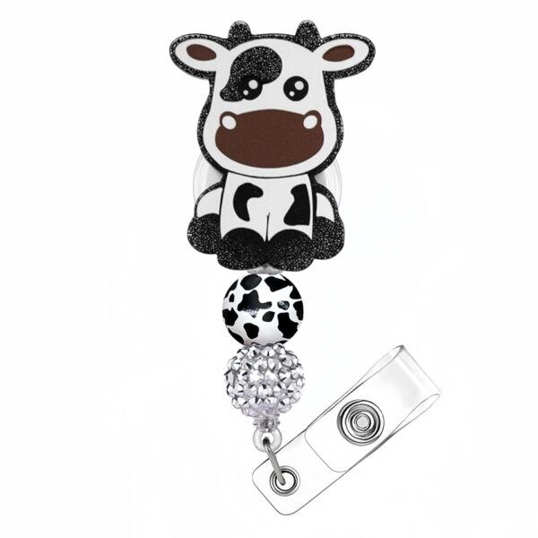 Wholesale Cross-border New Hot Sale Plastic Acrylic Beaded Chest Card ID Easy Pull Buckle Diy Glitter Stretchable Keychain