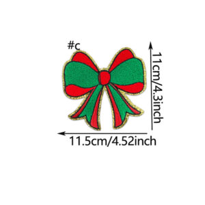 Red and green bow / Iron-on adhesive style