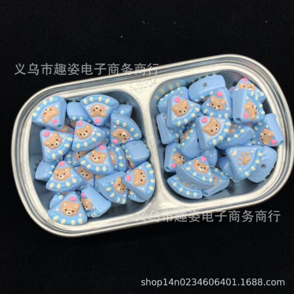 Wholesale 10pcs Rabbit and Bear Cake Heavy Oil Hand-Painted Beads