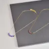 Wholesale Jewelry Vintage Style Round 304 Stainless Steel Titanium Steel Artificial Gemstones 18K Gold Plated Beaded Necklace