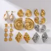 Wholesale 304 Stainless Steel Conch PVD Coated 18K Gold Plated Beach Plating Gold Drop Earrings