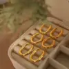 304 Stainless Steel U Shape PVD Coated 18K Real Gold Plated Elegant Retro Vacation Waterproof Non Tarnish Plating Gold Earrings