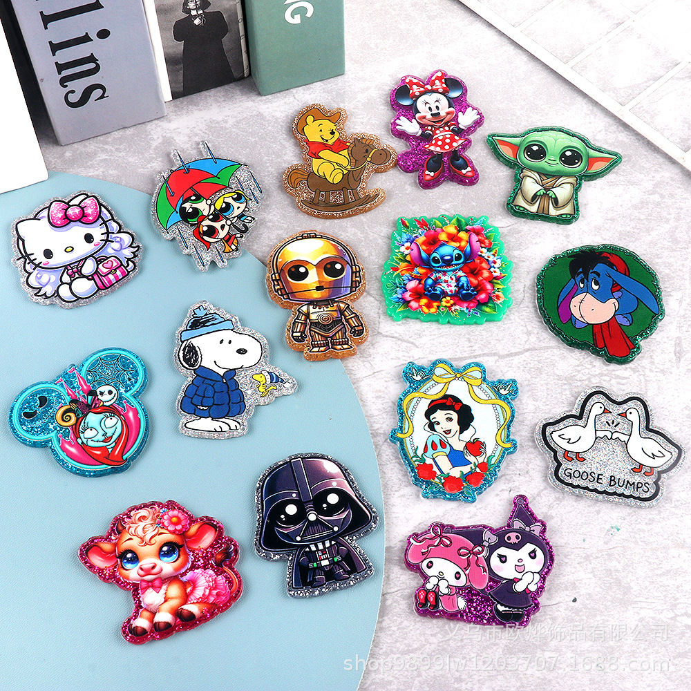 Wholesale Loose wder cartoon cute character and animal ornaments acrylic
