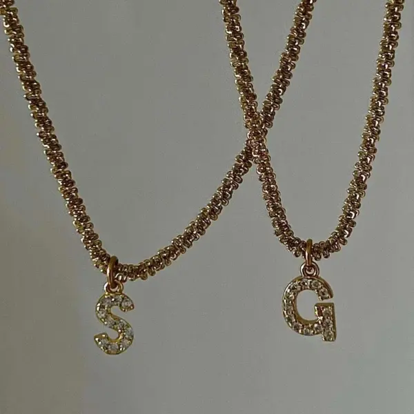 PVD Coated Real Gold Plated Letter 304 Stainless Steel IG Style Simple Style Waterproof Non Tarnish 304 Stainless Steel Pendant Necklace