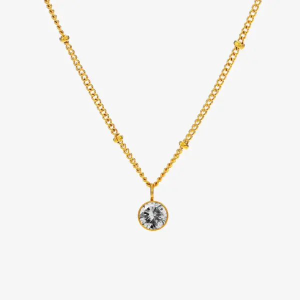 Wholesale Jewelry Lady Geometric Titanium Steel Plating Pendant Necklace Cable Chain