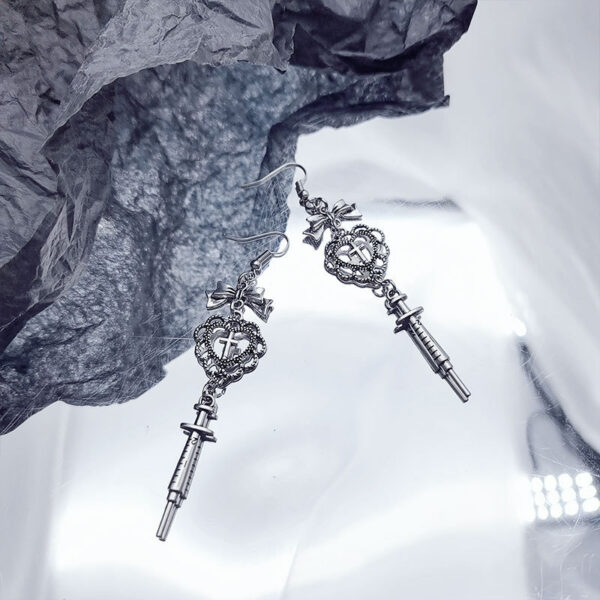 Wholesale Diablo Retro Gothic Baroque Love Bow Halloween Subculture Niche Design Earrings Earrings