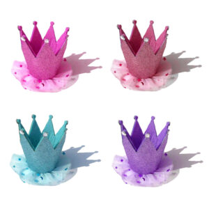Wholesale Cross-Border Dog Birthday Hat Glitter Hat Birthday Party Crown Holiday Performance Photo Props for Decoration