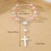 oly-24074c3497cb8c069906a938c100623e Wholesale 10mm glass pearl cross blessing beaded bracelet