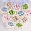 Wholesale Double-sided alloy rhinestone square straight hole loose beads DIY
