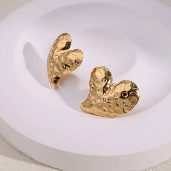 Electroplating Golden Plated Lips Red Heart 304 Stainless Steel Casual Simple Style Polishing Plating Earrings