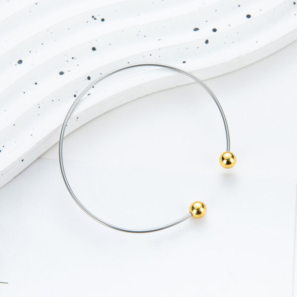 Wholesale Creative DIY Handmade Beaded Bracelet C- shaped Beveled Open Bracelet Couple Beaded Bracelet Bracelet Factory Outlet