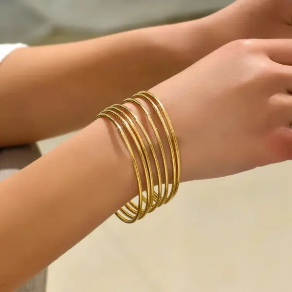 Glam Simple Style Circle 201 Stainless Steel Bangle In Bulk