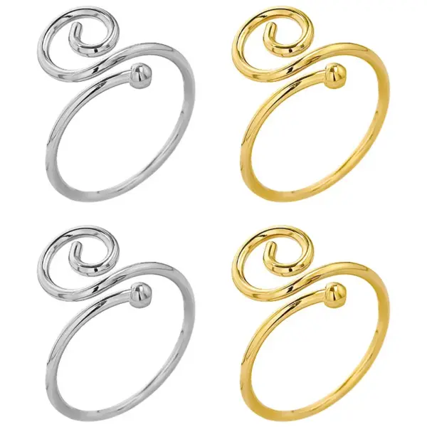 Wholesale Ion Plating (IP) Real Gold Plated 18K Gold Geometric Solid Color 304 Stainless Steel Simple Style Waterproof Non Tarnish Rings
