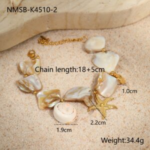 Nmsb-k4510-2 new white shell bracelet / 18K