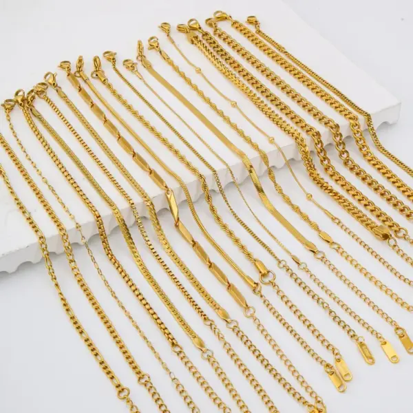 Real Gold Plated Geometric Solid Color 304 Stainless Steel Simple Style Waterproof Non Tarnish 304 Stainless Steel Bracelets