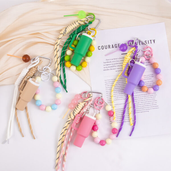 oly-241f040e783d6b7004d3ccf59803471b Wholesale Acrylic beaded bag charm, ice cream cup, lipstick keychain, lollipop charm