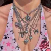 Wholesale Jewelry Punk Skull Stainless Steel Alloy Plating Pendant Necklace