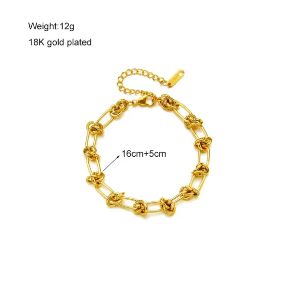Fashion Geometric 304 Stainless Steel 18K Gold Plated Stainless Steel Bracelets In Bulk