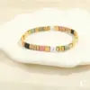 Wholesale Hawaiian Bohemian Streetwear Square Copper Beaded Stoving Varnish Plating 18k Gold Plated Bracelets