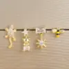 Wholesale 1 Piece Elegant Classic Style Geometric Bee Plating 304 Stainless Steel Artificial Pearls Zircon Drop Earrings Ear Studs