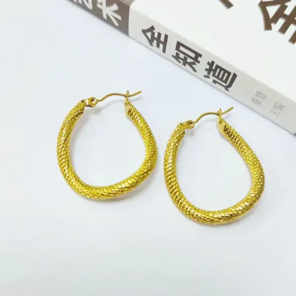 Wholesale 1 Pair Ins Style U Shape Geometric Plating Stainless Steel 18k Gold Plated Earrings