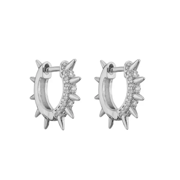 Wholesale Simple Micro-inlaid Thorn Pointed Copper Plated Ear Clip Wholesale Nihaojewelry