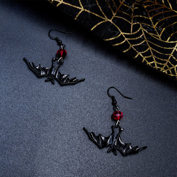 oly-243852ff37afe674abdd2cdfb4396224 Wholesale Cross-Border Retro Creative Gothic Bat Pendant Earrings Personalized Fashion Women's Jewelry Halloween Earrings