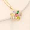 Wholesale Romantic Sweet Commute Heart Shape Flower Copper Plating Inlay 18K Gold Plated Zircon Pendant Necklace
