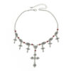 Wholesale Retro Gothic style blood dripping tassel cross multi-layer necklace