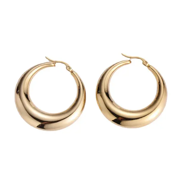 Simple Style Geometric Plating Stainless Steel No Inlaid 18K Gold Plated Earrings