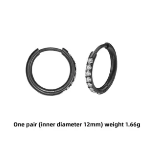Black/pair 2.0*12mm / Stainless Steel/Pair