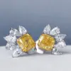 Wholesale Europe And The United States New Exquisite Zircon Yellow Diamond Inlaid Water Drop Copper Earrings