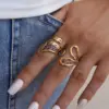Wholesale Gold Plated Stainless Steel Ring Leopard Print Adjustable Size Vacuum Electroplating 18K Gold Adult Women Artistic Jewelry