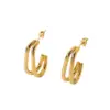 Wholesale C Shape Plating Stainless Steel No Inlaid Gold Plated Earrings