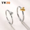 Wholesale Stainless steel ultra-thin color-blocked heart ring