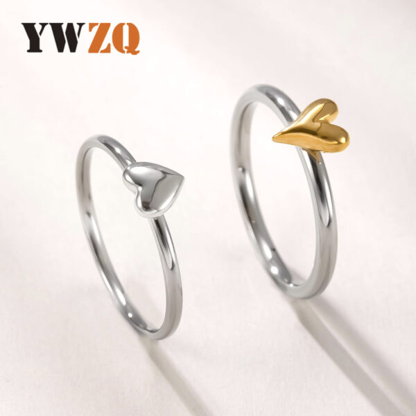 Wholesale Stainless steel ultra-thin color-blocked heart ring